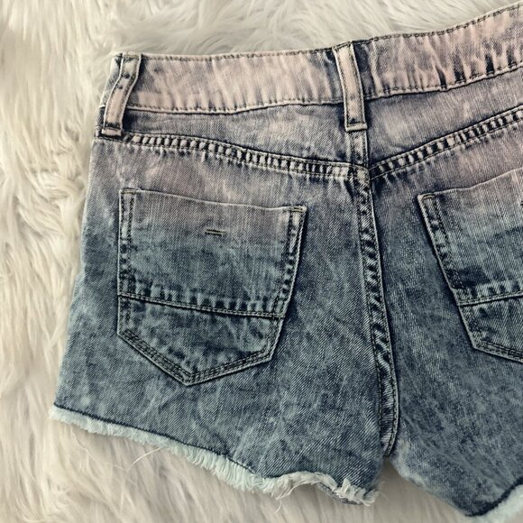 Decree womens acid wash pink ombre cut off shorts 1 y2k sexy - Picture 8 of 12